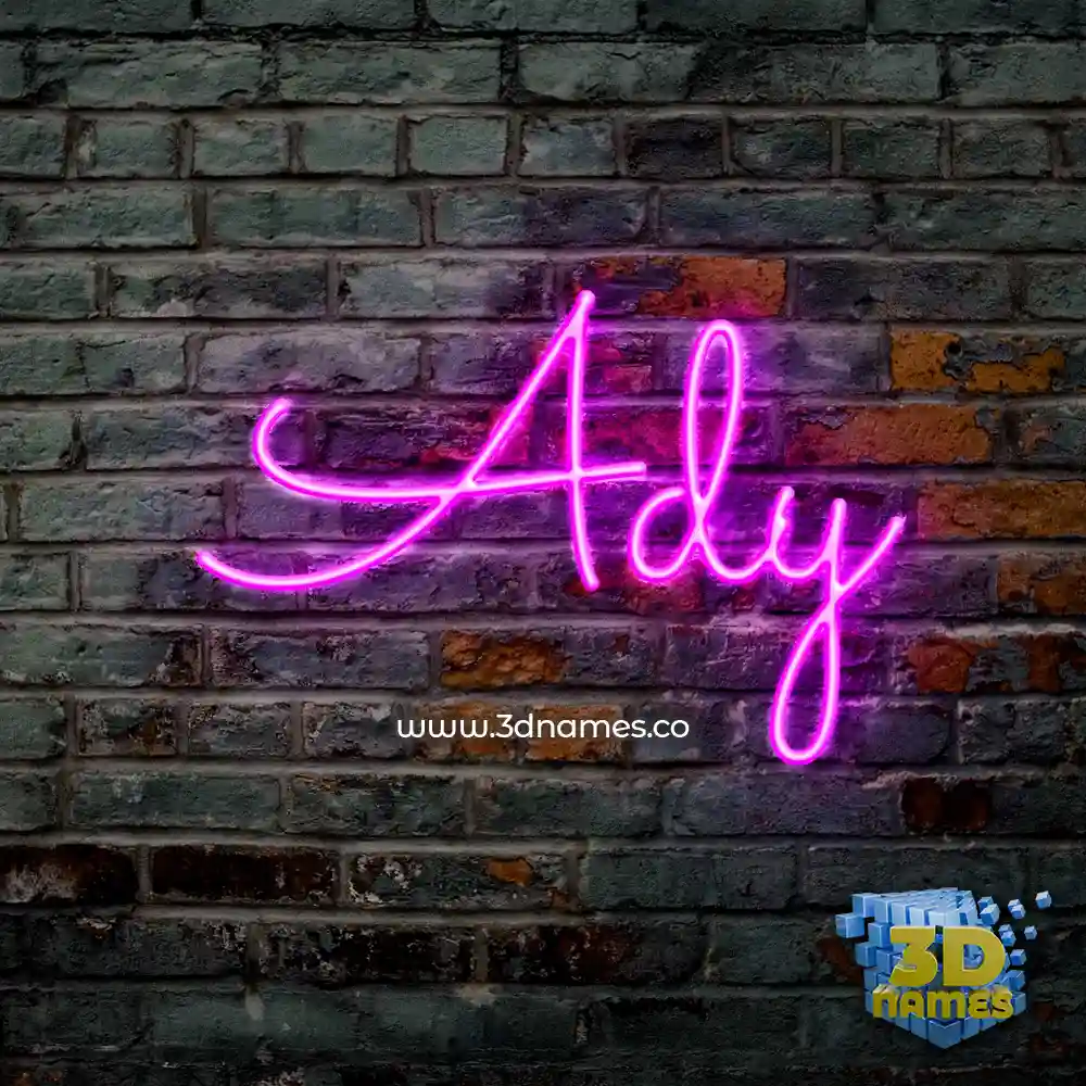 ady in Pink Neon style - 3D name wallpaper