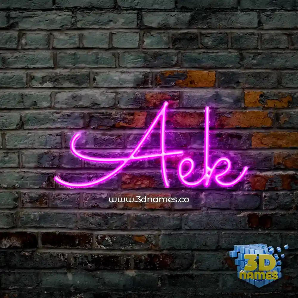 aek in Pink Neon style - 3D name wallpaper