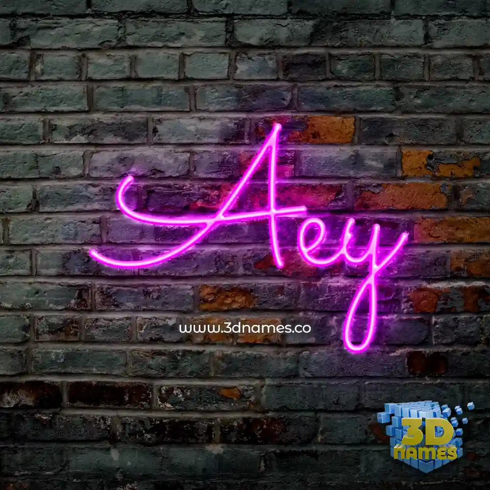 aey in Pink Neon style - 3D name wallpaper