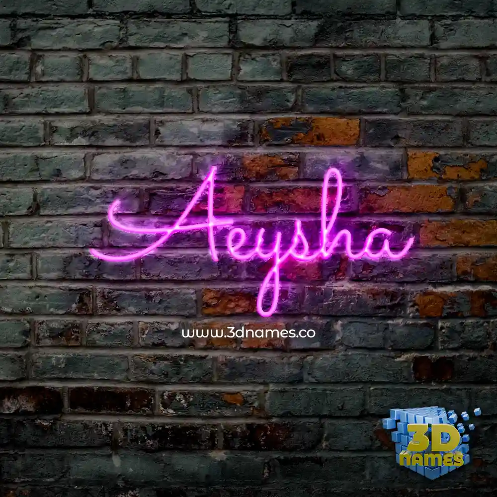 aeysha in Pink Neon style - 3D name wallpaper