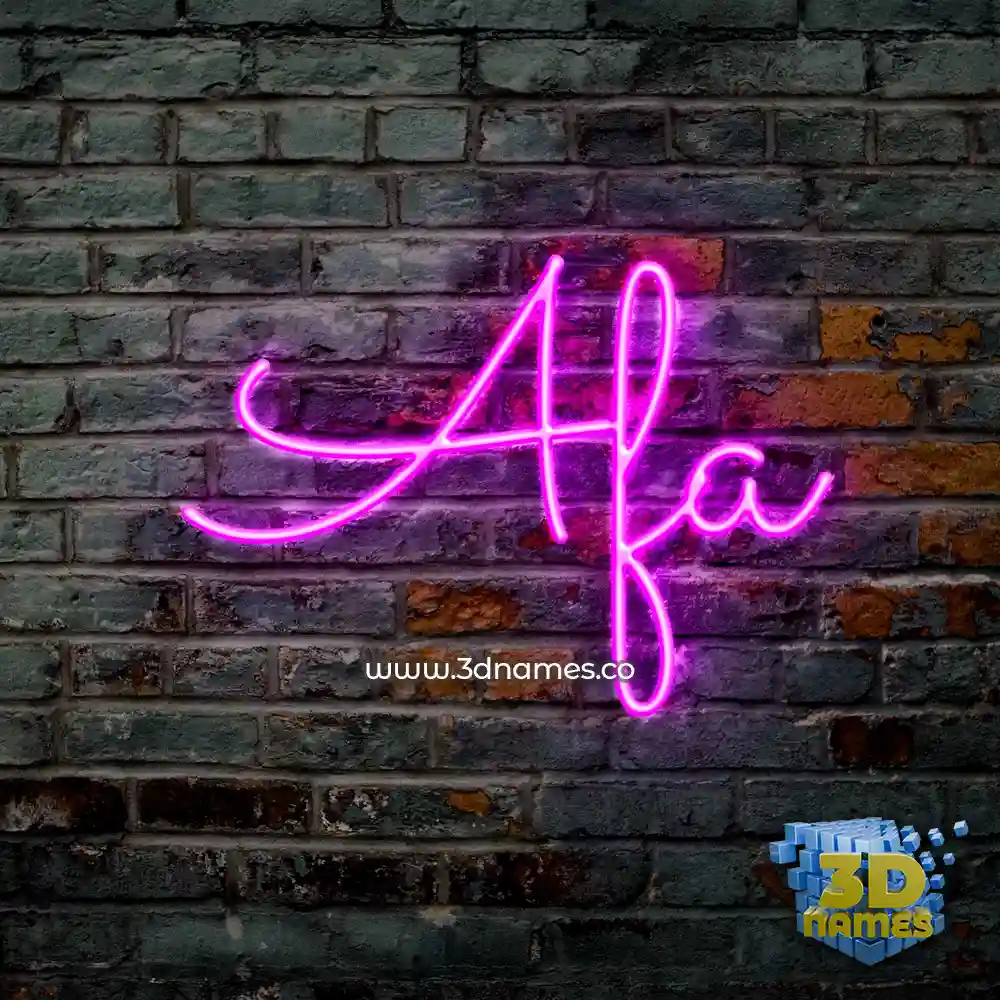 afa in Pink Neon style - 3D name wallpaper