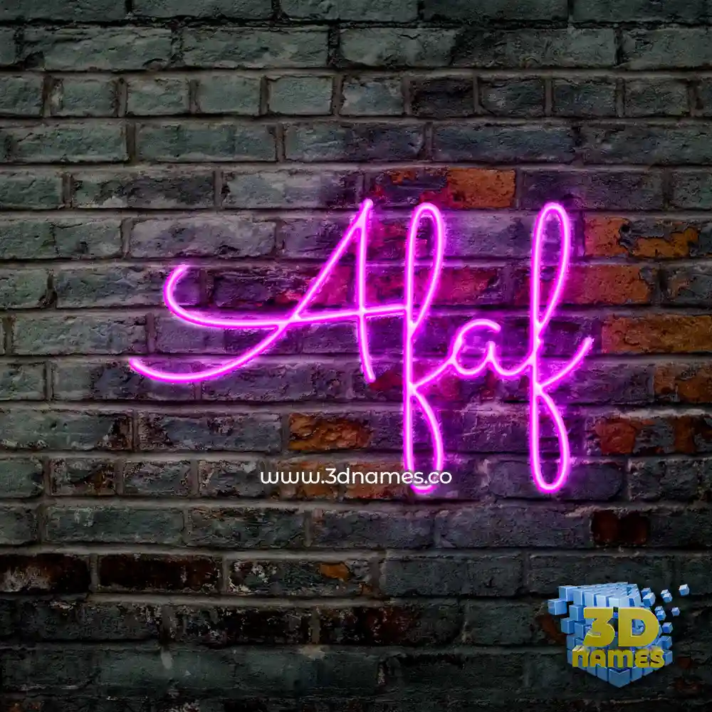 afaf in Pink Neon style - 3D name wallpaper