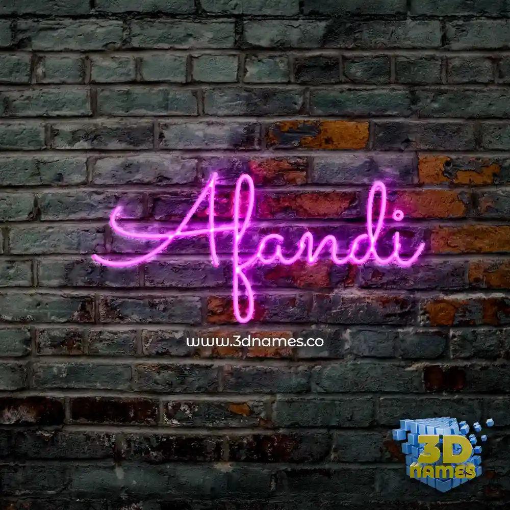 afandi in Pink Neon style - 3D name wallpaper