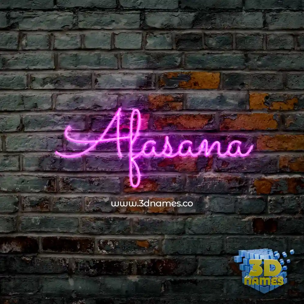 afasana in Pink Neon style - 3D name wallpaper