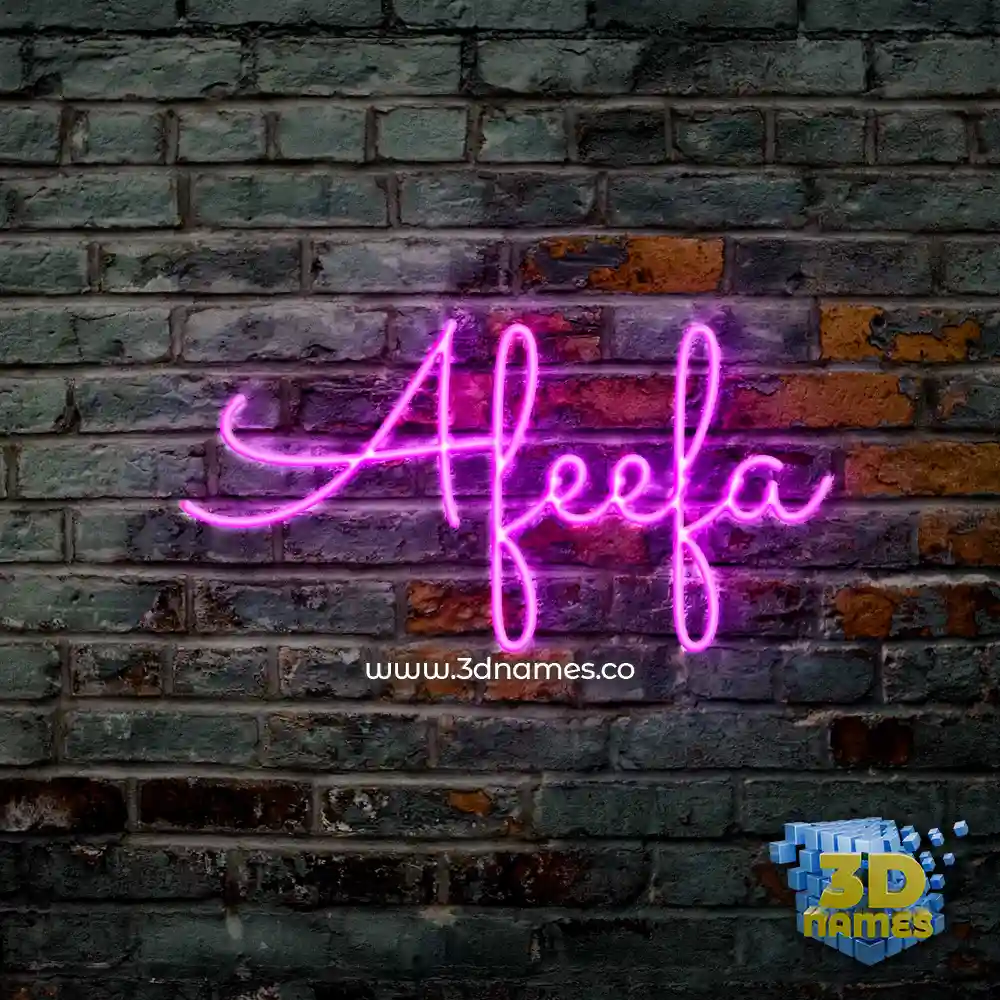 afeefa in Pink Neon style - 3D name wallpaper