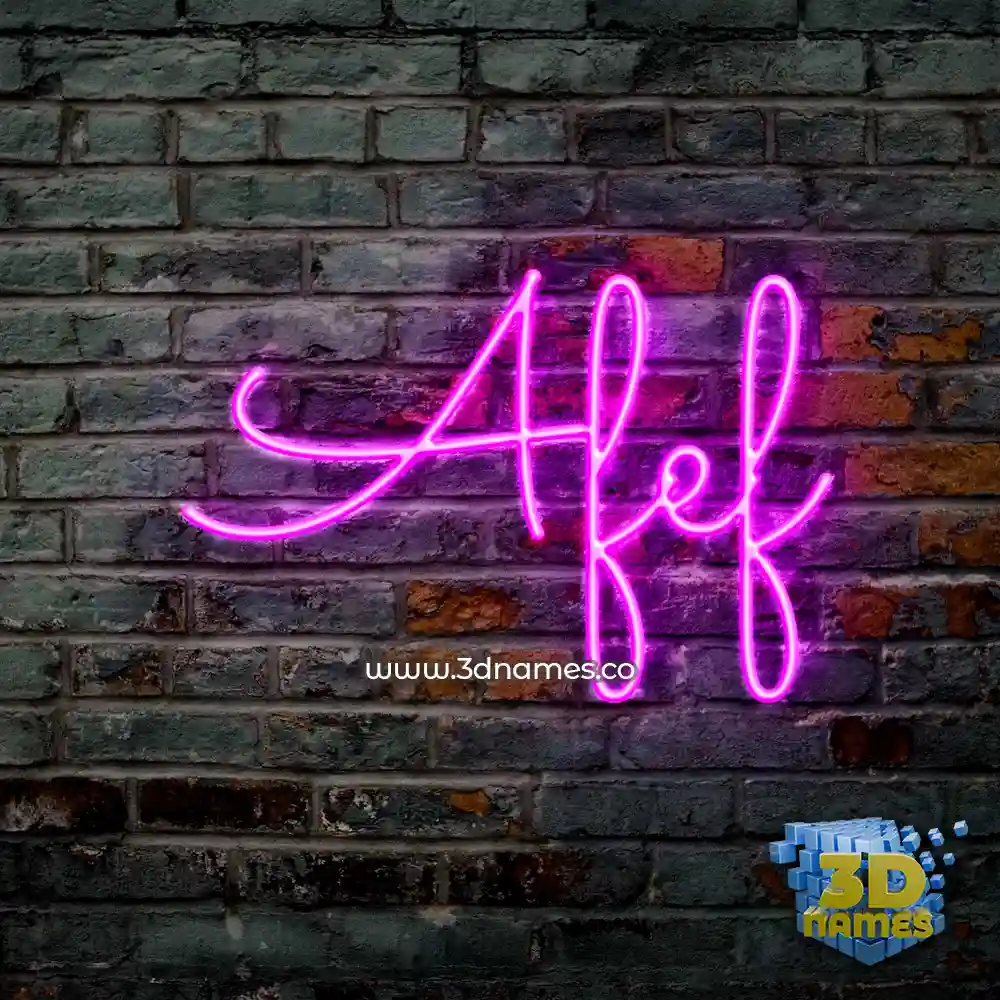 afef in Pink Neon style - 3D name wallpaper