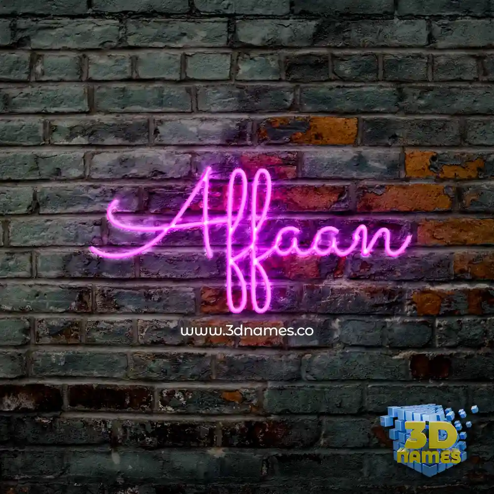 affaan in Pink Neon style - 3D name wallpaper
