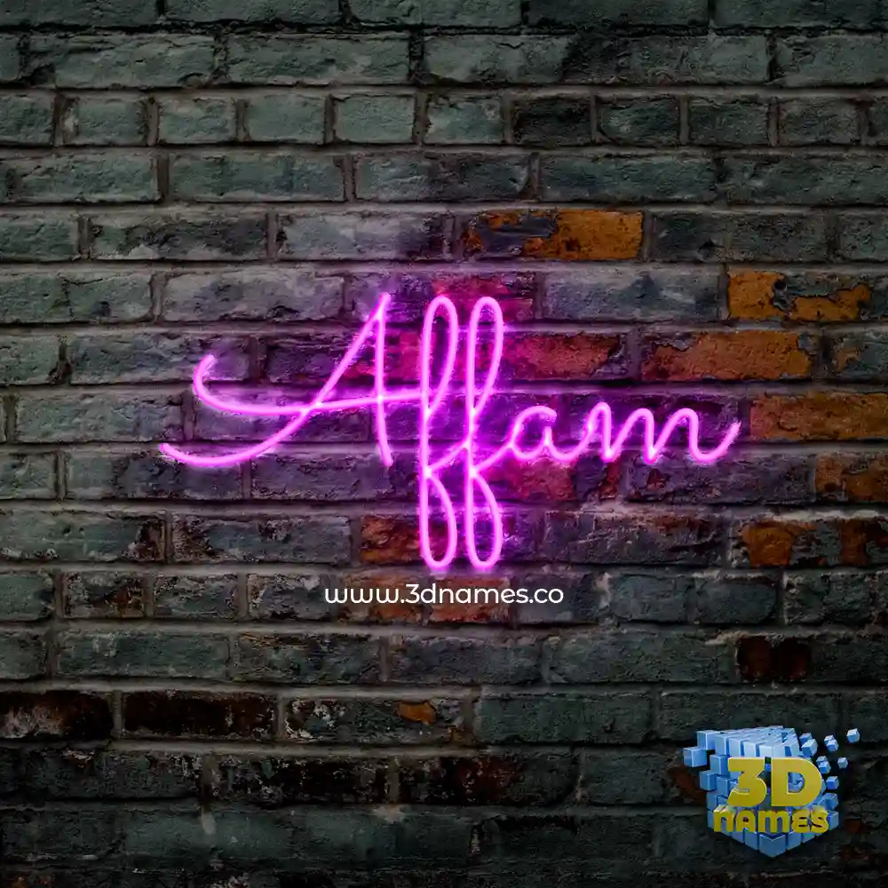 affam in Pink Neon style - 3D name wallpaper