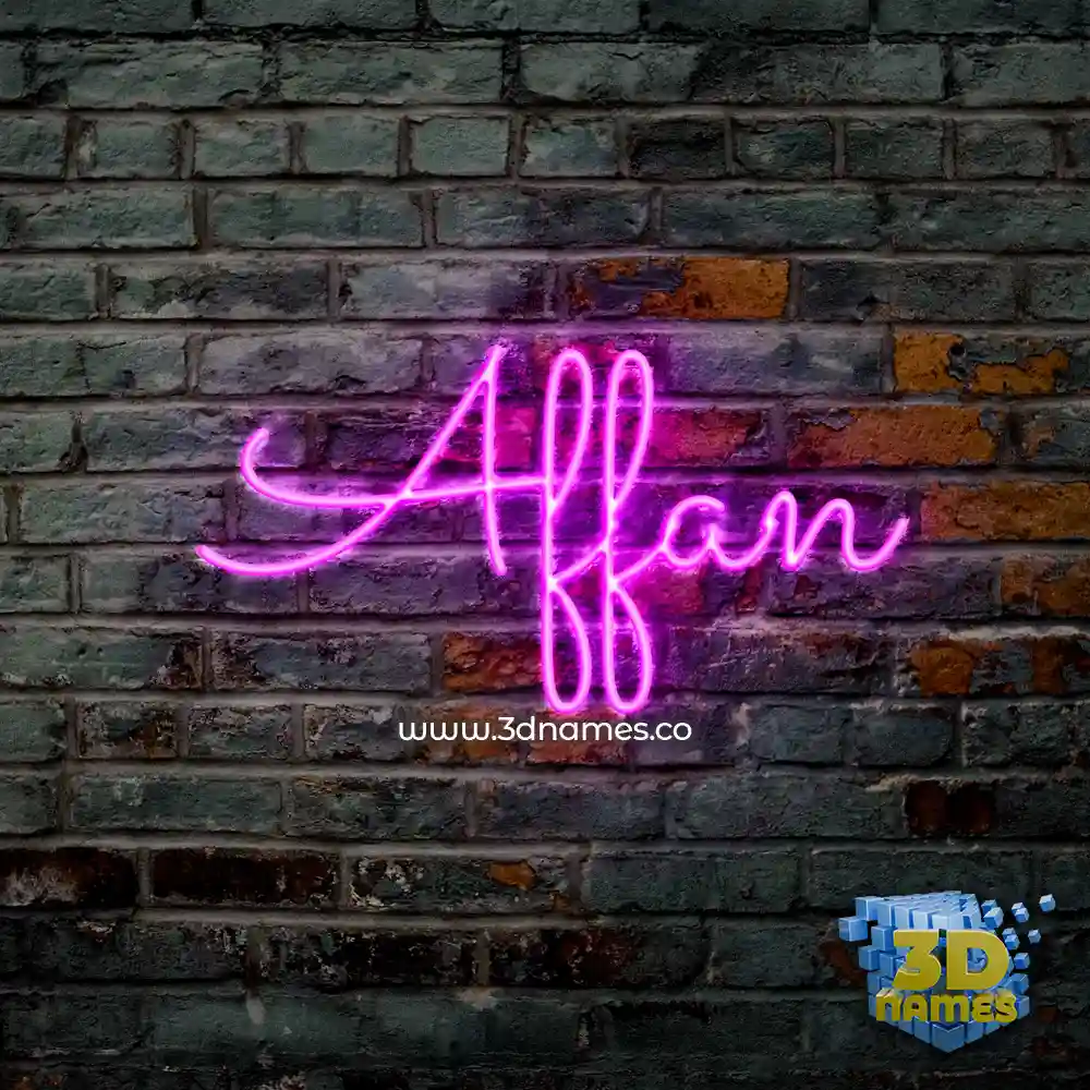 affan in Pink Neon style - 3D name wallpaper