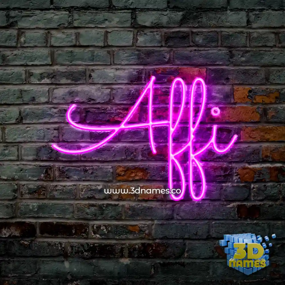 affi in Pink Neon style - 3D name wallpaper