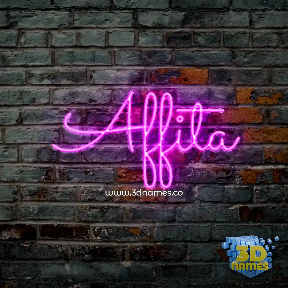 affita in Pink Neon style - 3D name wallpaper