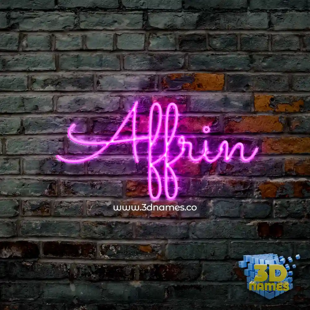 affrin in Pink Neon style - 3D name wallpaper