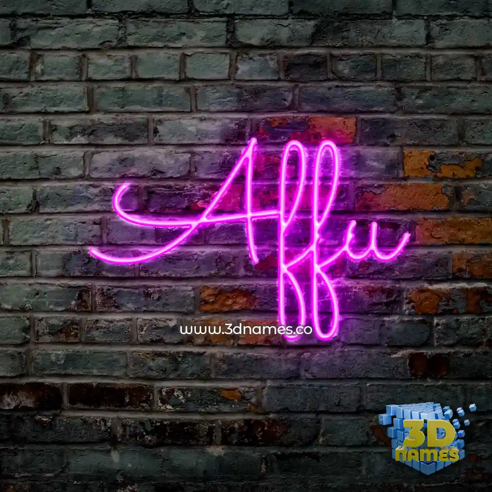 affu in Pink Neon style - 3D name wallpaper