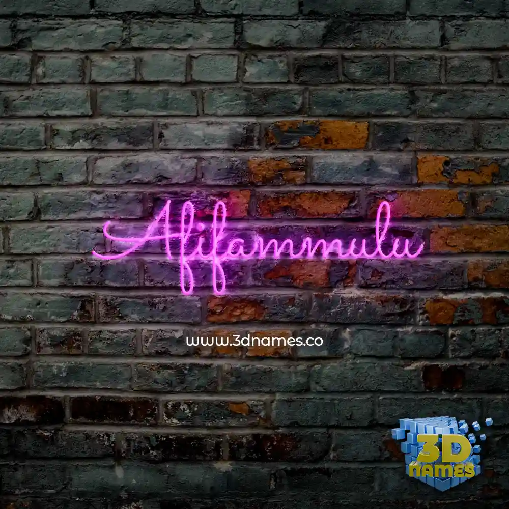 afifammulu in Pink Neon style - 3D name wallpaper