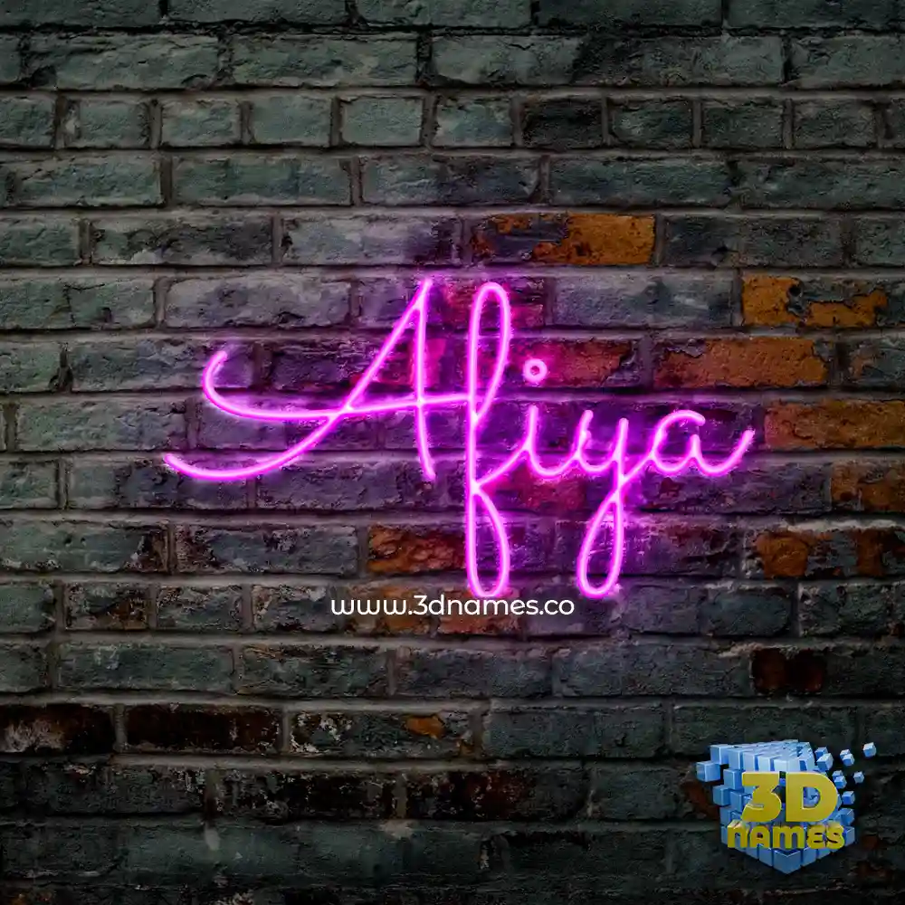 afiya in Pink Neon style - 3D name wallpaper