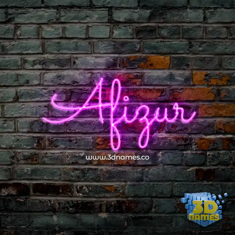 afizur in Pink Neon style - 3D name wallpaper