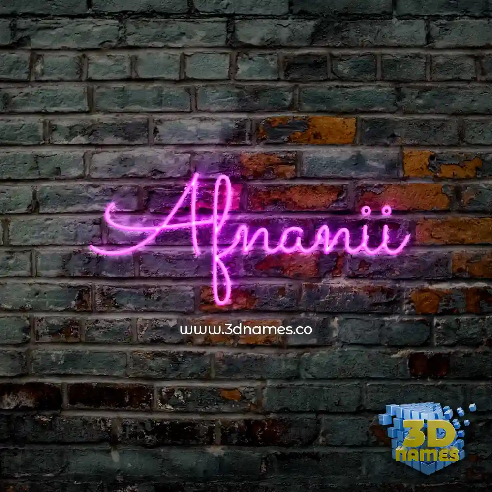 afnanii in Pink Neon style - 3D name wallpaper