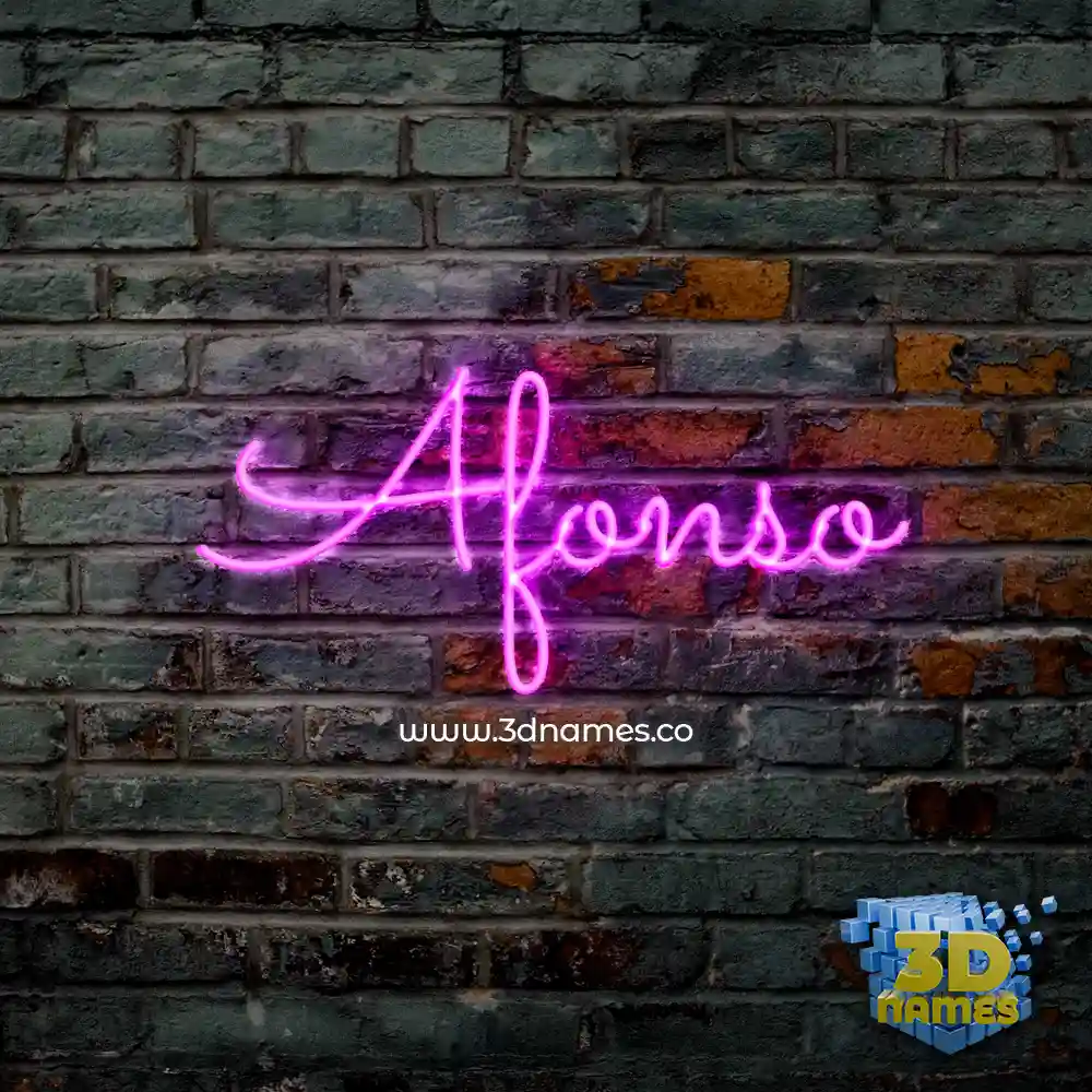 afonso in Pink Neon style - 3D name wallpaper