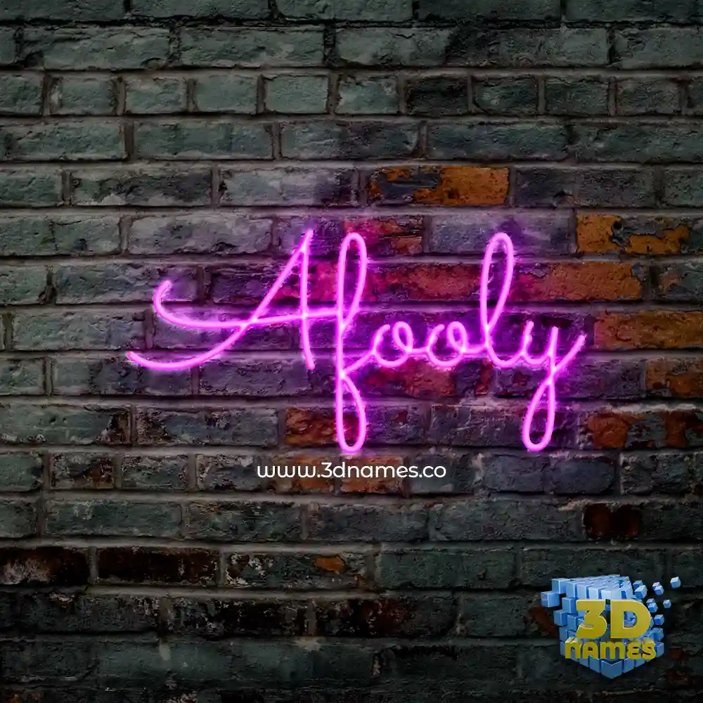 afooly in Pink Neon style - 3D name wallpaper