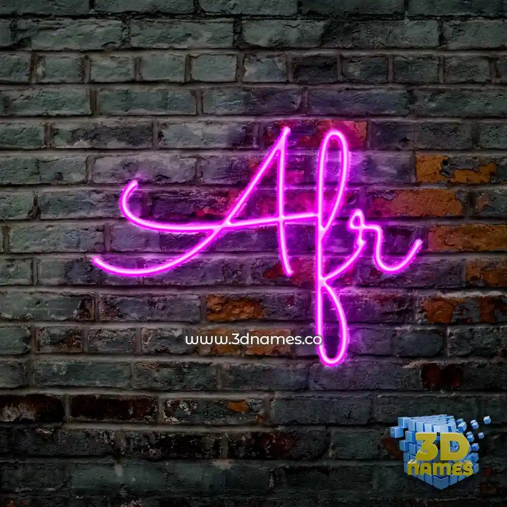 afr in Pink Neon style - 3D name wallpaper