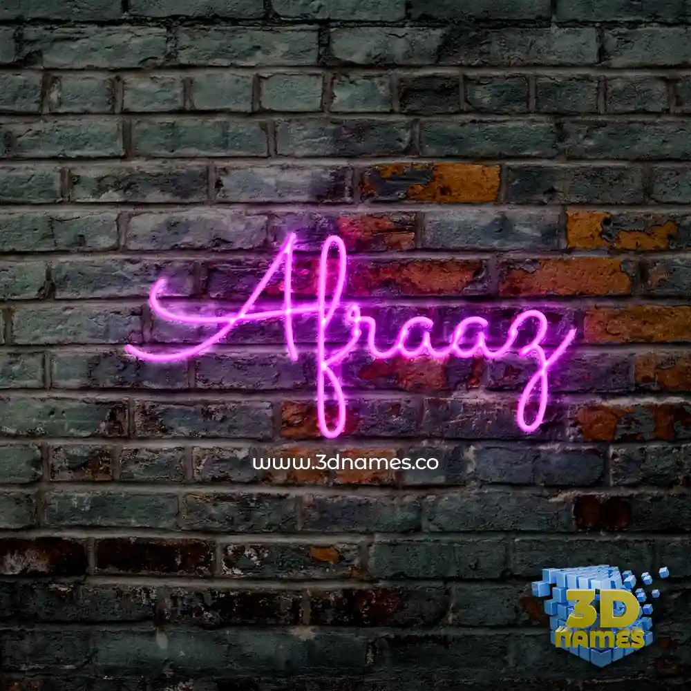 afraaz in Pink Neon style - 3D name wallpaper