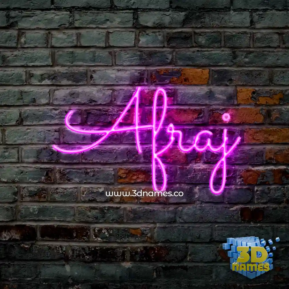 afraj in Pink Neon style - 3D name wallpaper
