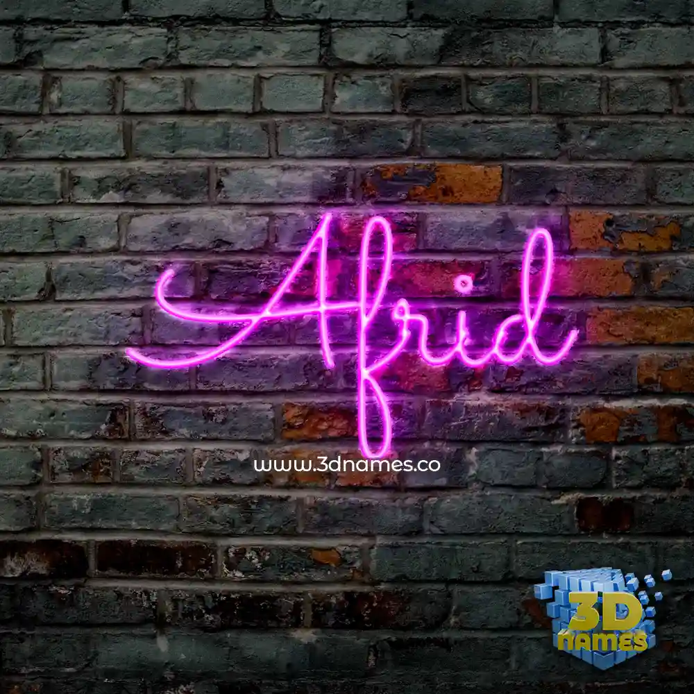 afrid in Pink Neon style - 3D name wallpaper