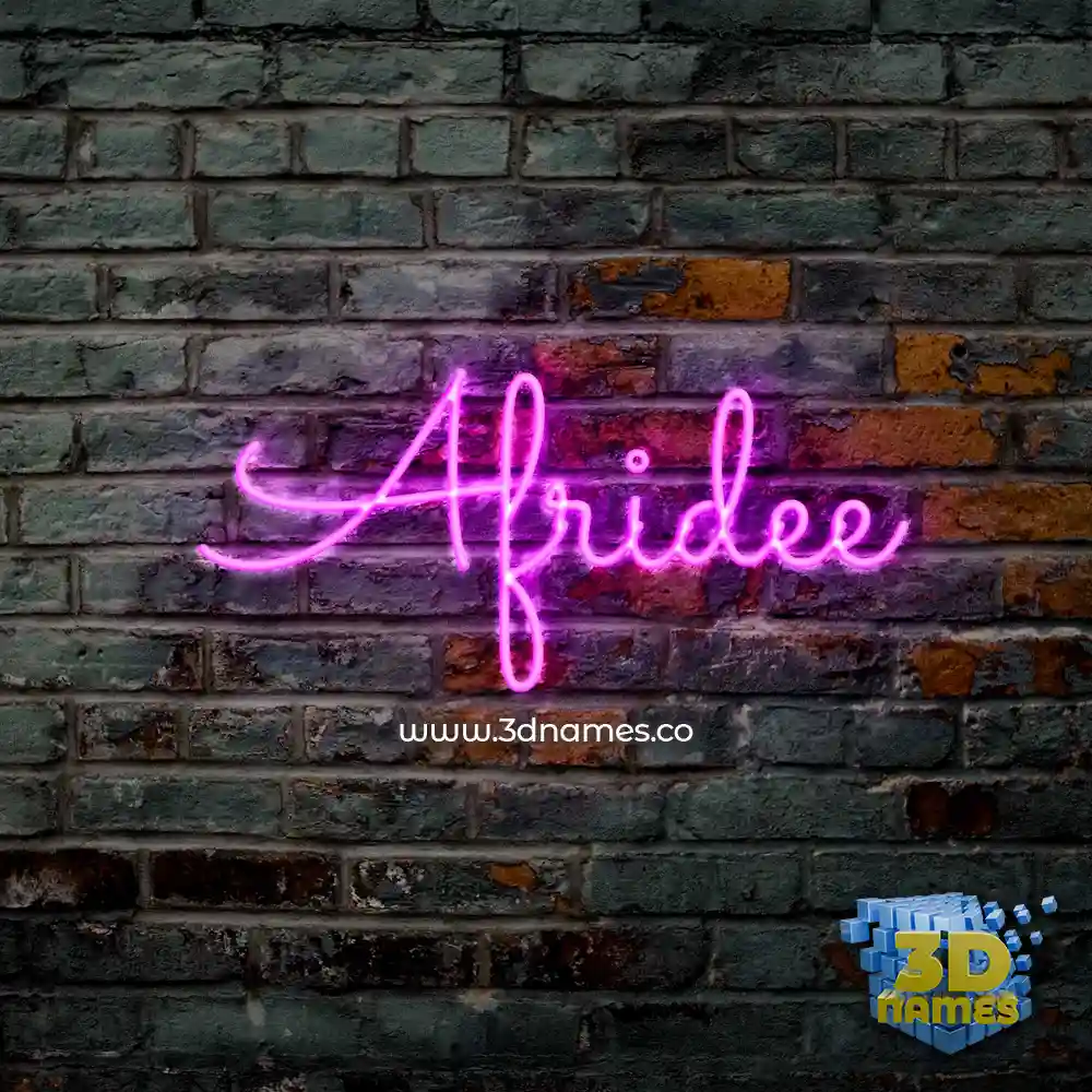 afridee in Pink Neon style - 3D name wallpaper