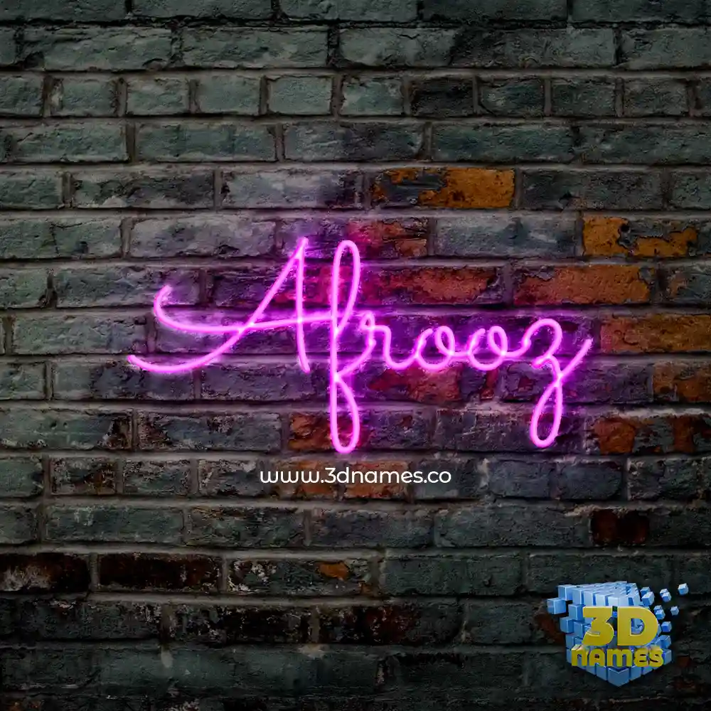 afrooz in Pink Neon style - 3D name wallpaper