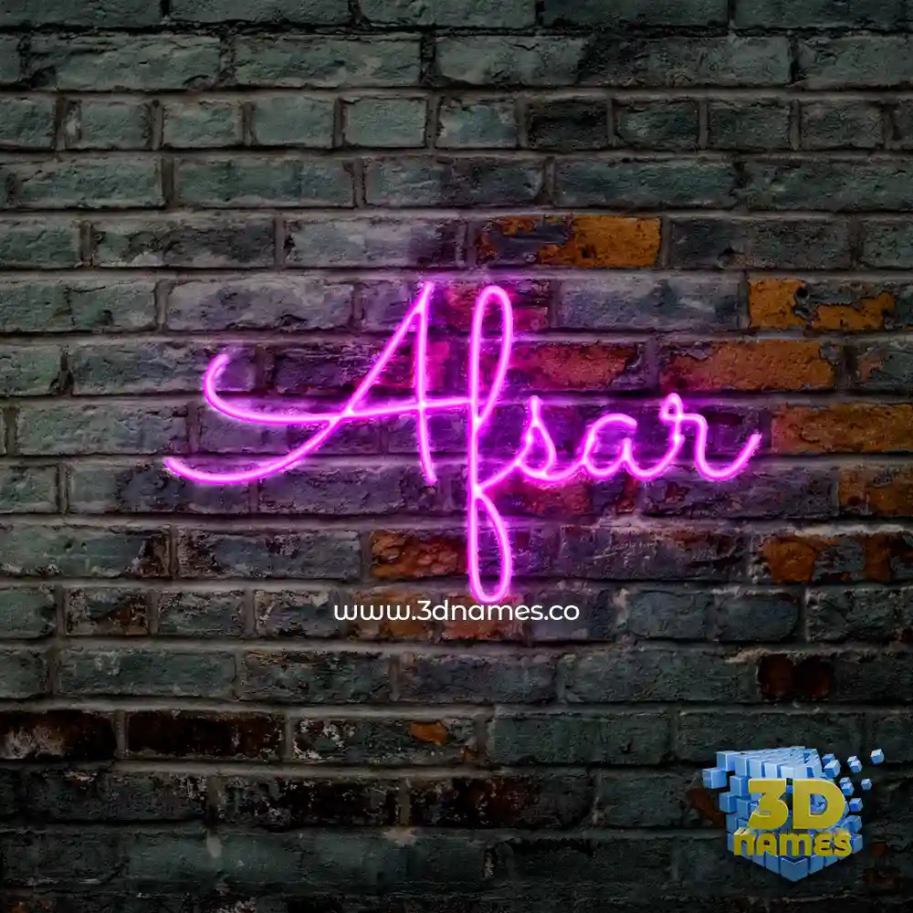 afsar in Pink Neon style - 3D name wallpaper