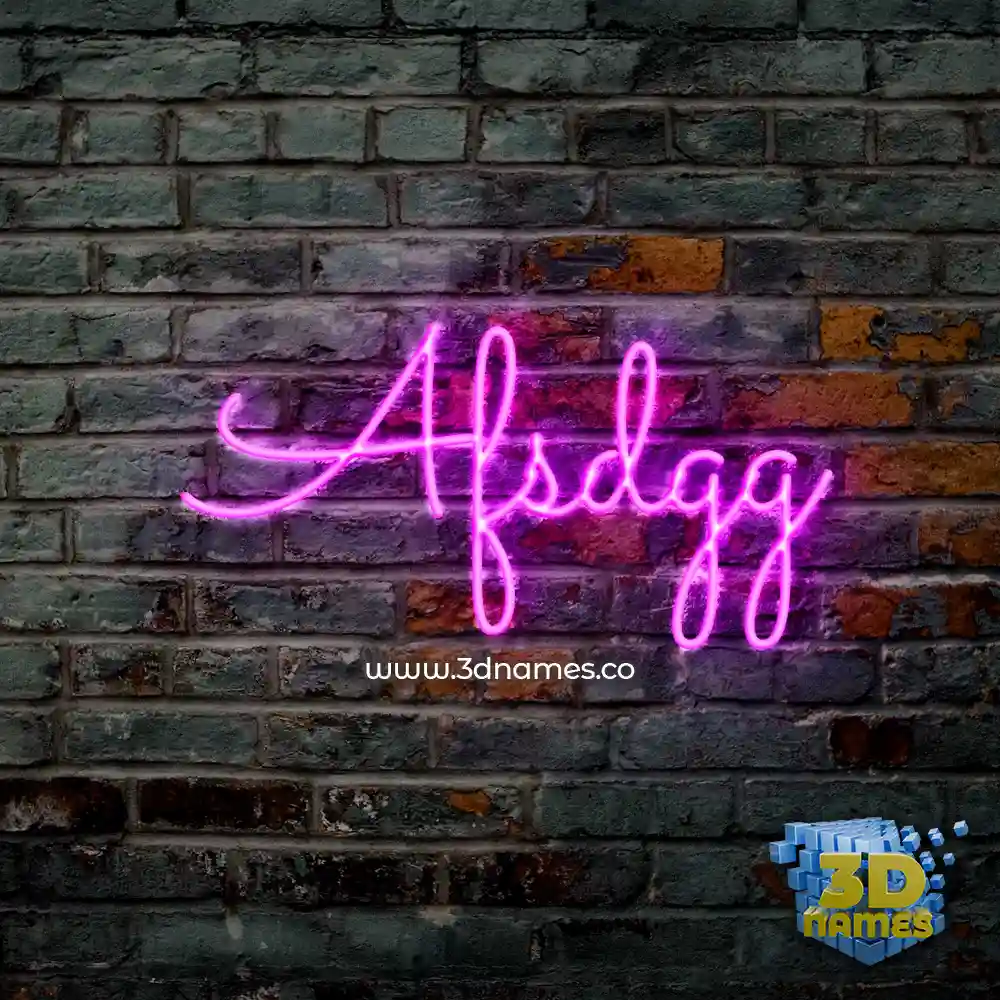 afsdgg in Pink Neon style - 3D name wallpaper