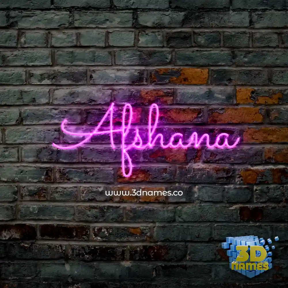 afshana in Pink Neon style - 3D name wallpaper