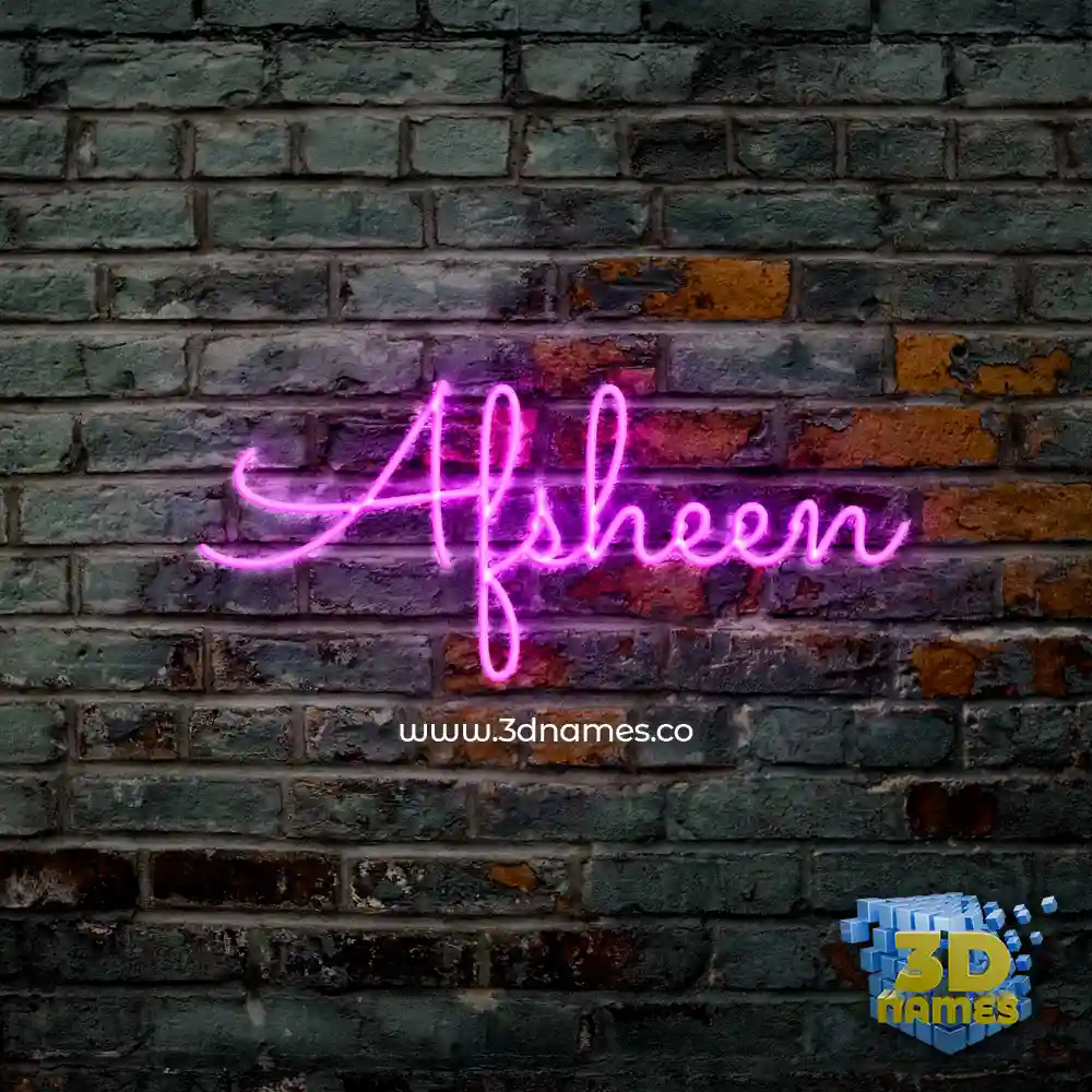 afsheen in Pink Neon style - 3D name wallpaper