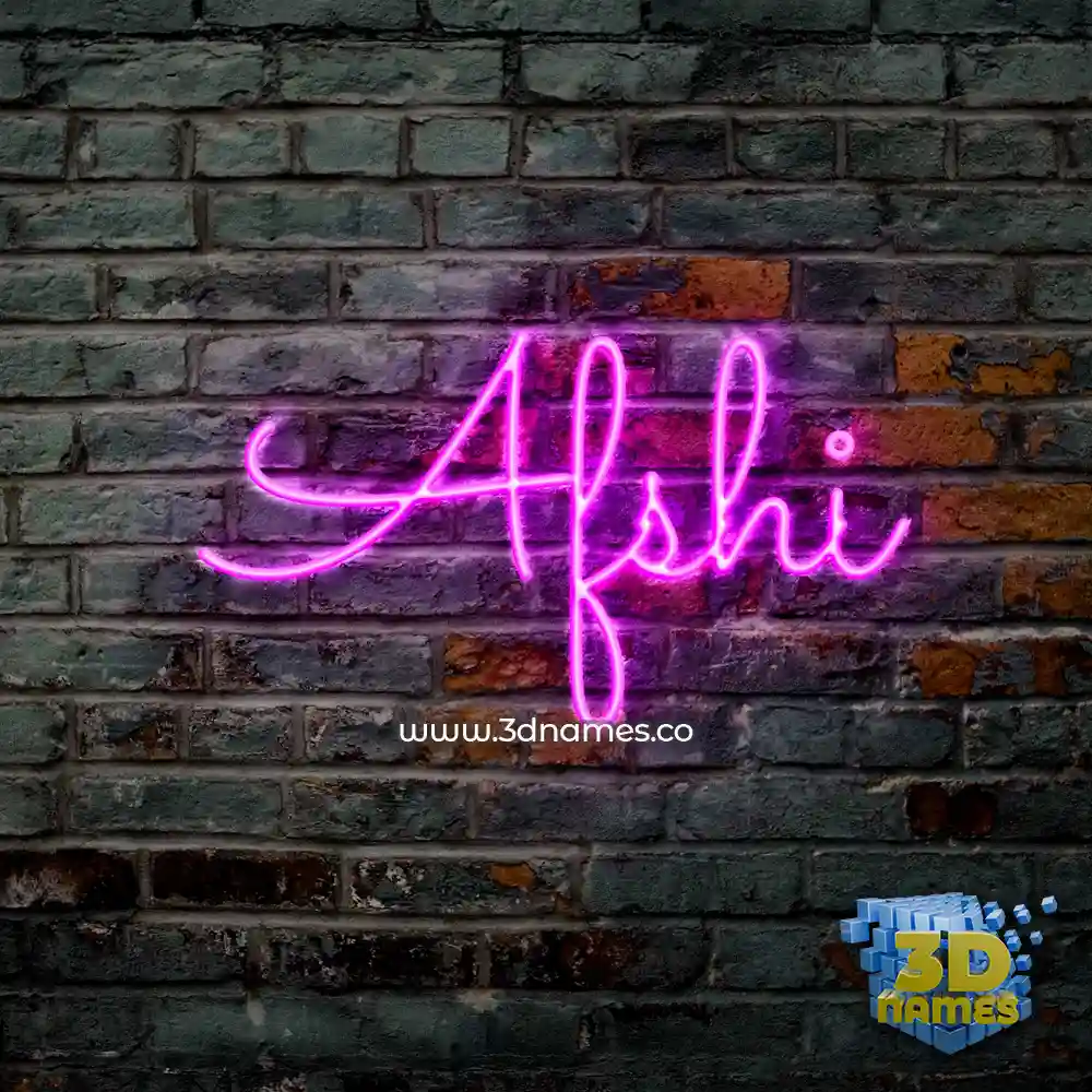 afshi in Pink Neon style - 3D name wallpaper