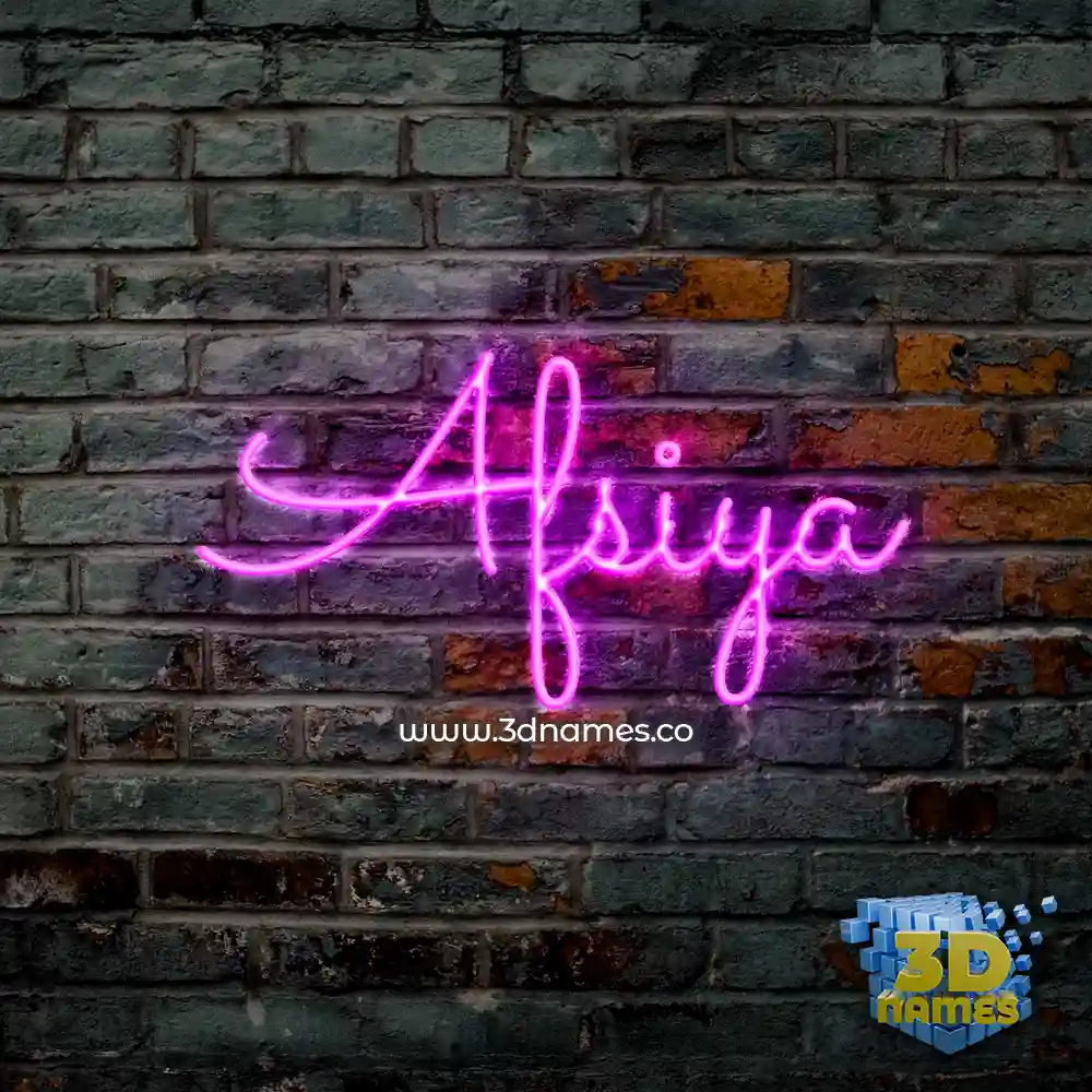 afsiya in Pink Neon style - 3D name wallpaper