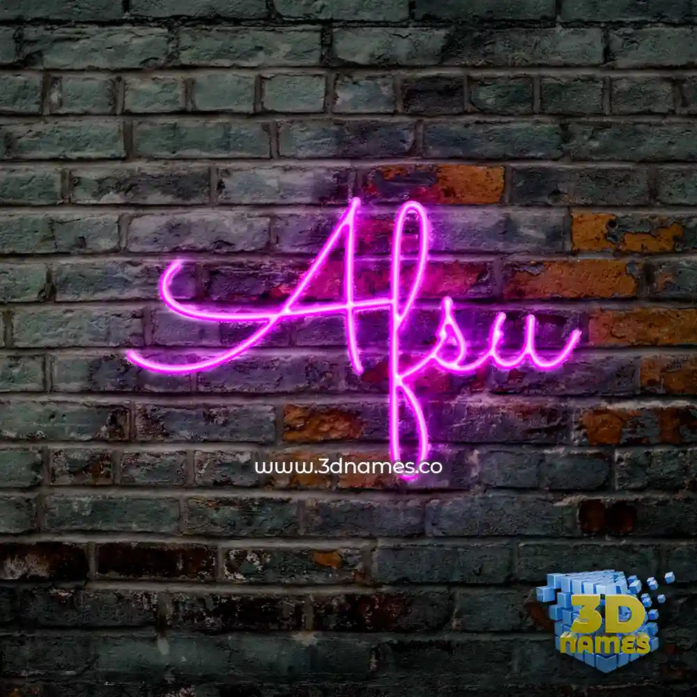 afsu in Pink Neon style - 3D name wallpaper