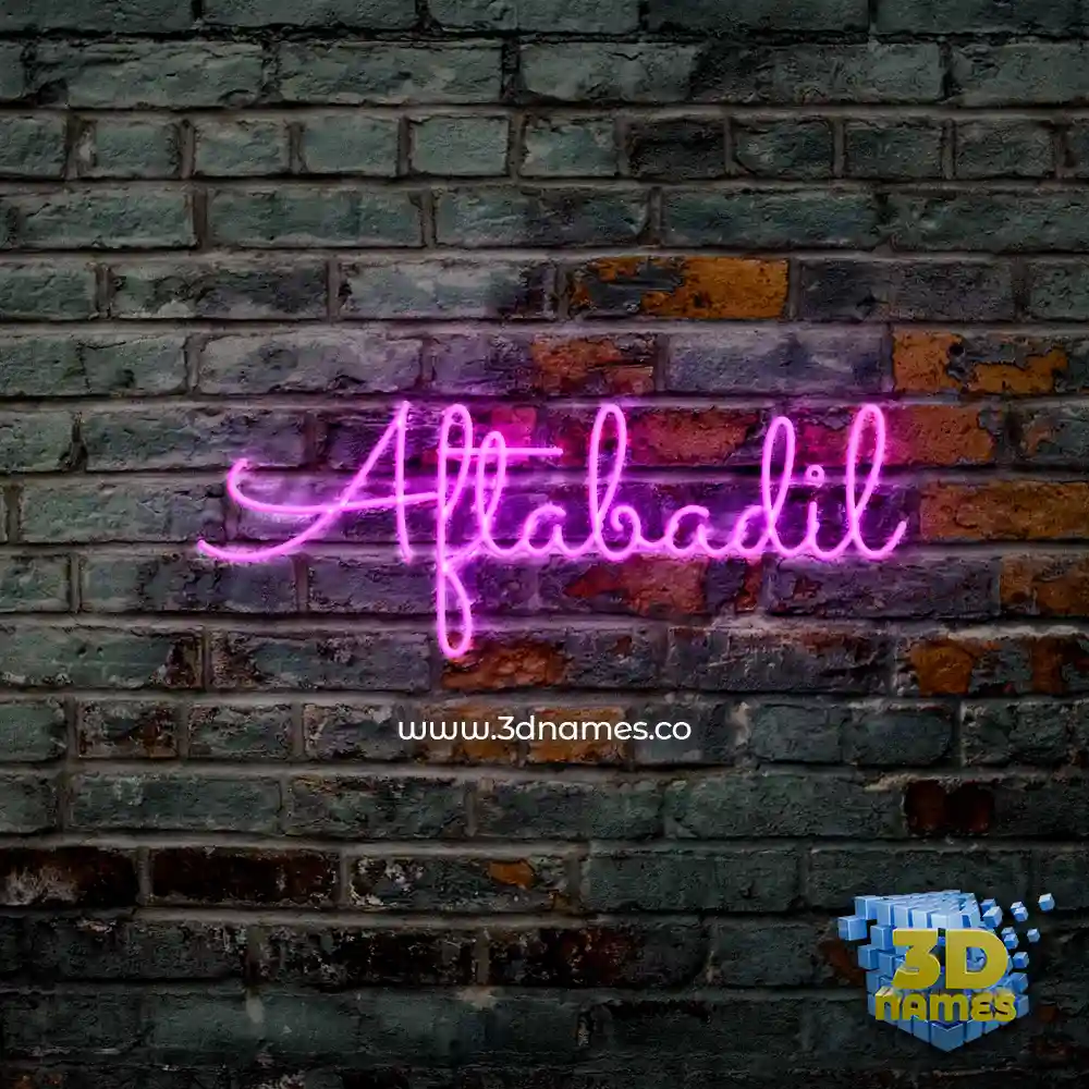 aftabadil in Pink Neon style - 3D name wallpaper