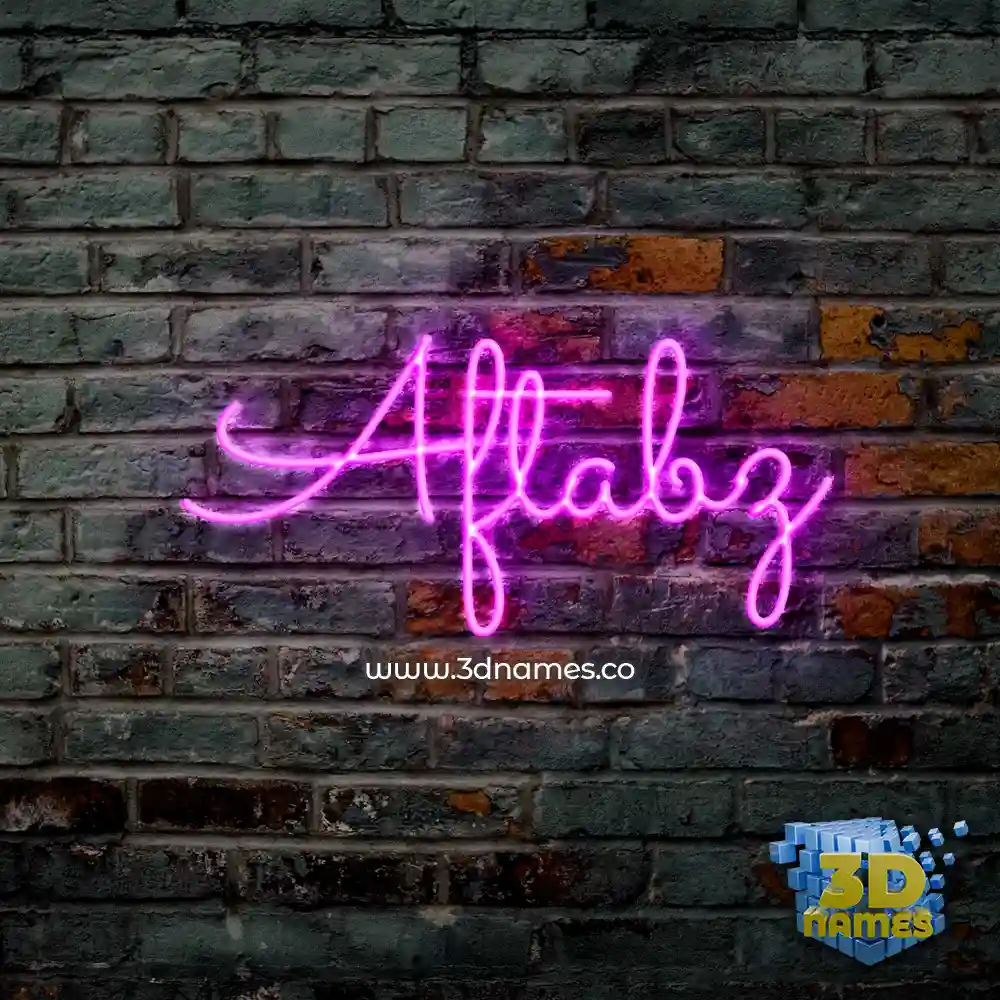 aftabz in Pink Neon style - 3D name wallpaper