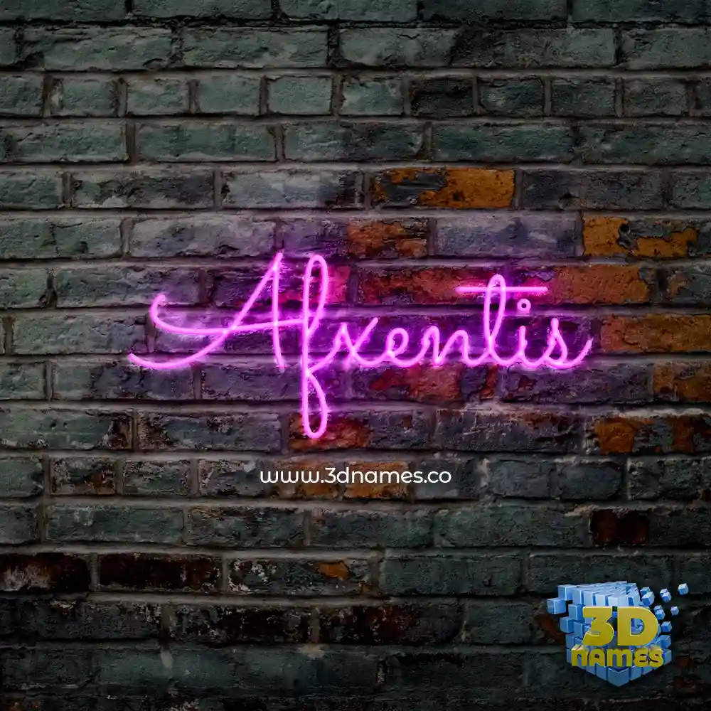 afxentis in Pink Neon style - 3D name wallpaper