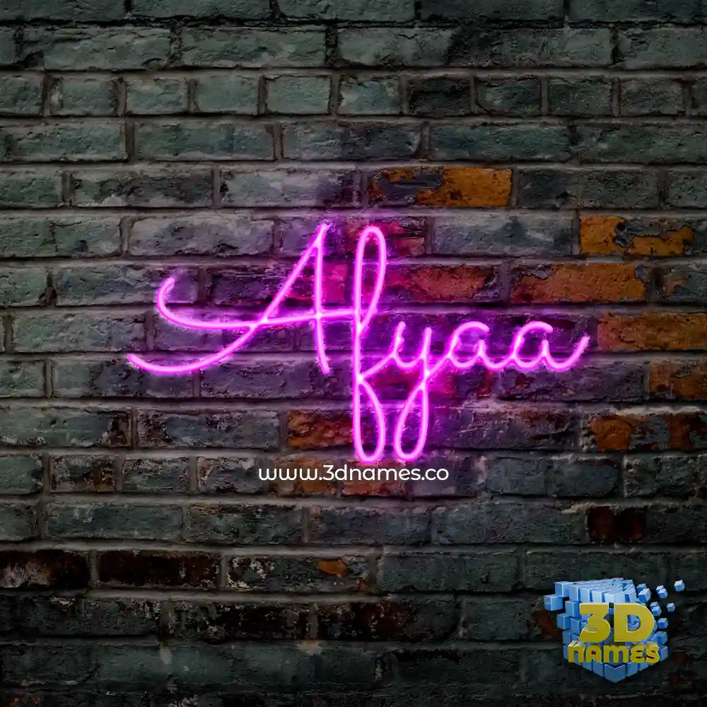 afyaa in Pink Neon style - 3D name wallpaper