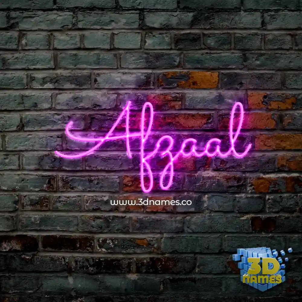 afzaal in Pink Neon style - 3D name wallpaper
