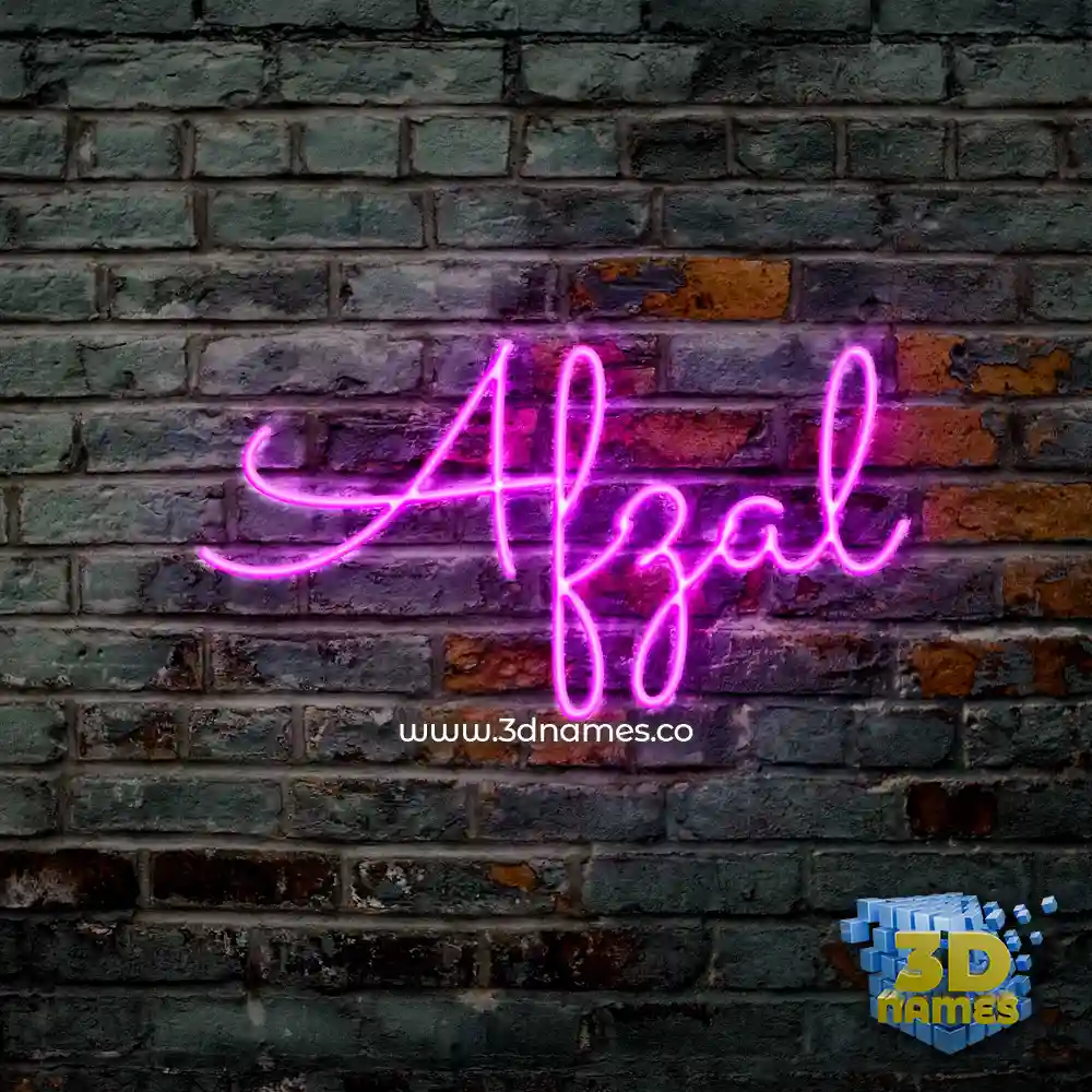 afzal in Pink Neon style - 3D name wallpaper