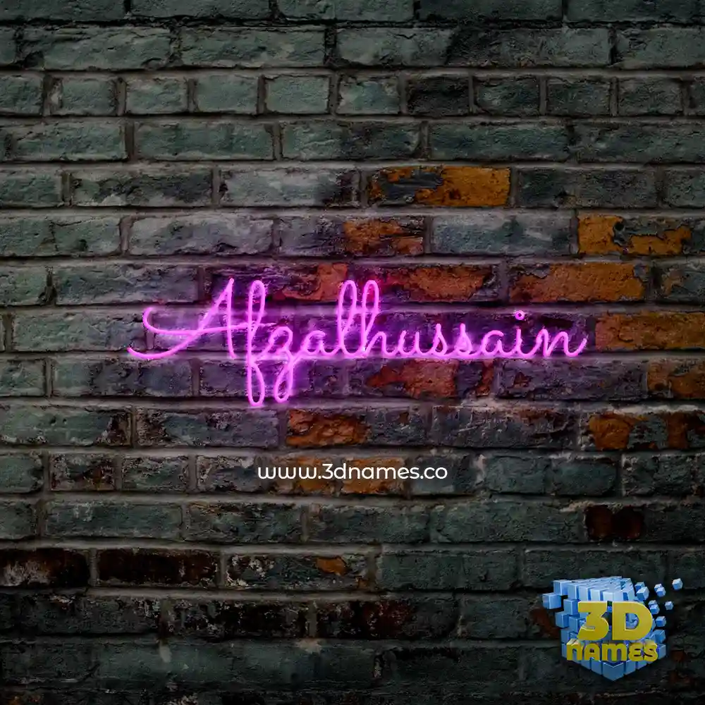 afzalhussain in Pink Neon style - 3D name wallpaper