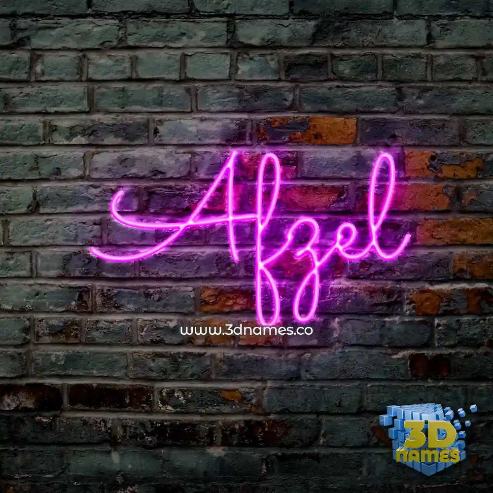 afzel in Pink Neon style - 3D name wallpaper