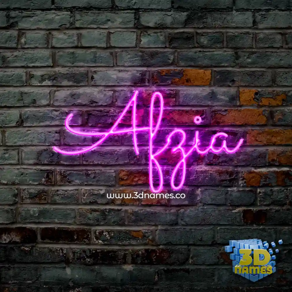 afzia in Pink Neon style - 3D name wallpaper
