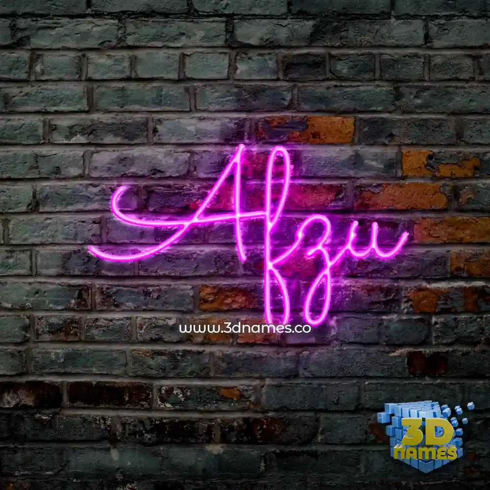 afzu in Pink Neon style - 3D name wallpaper