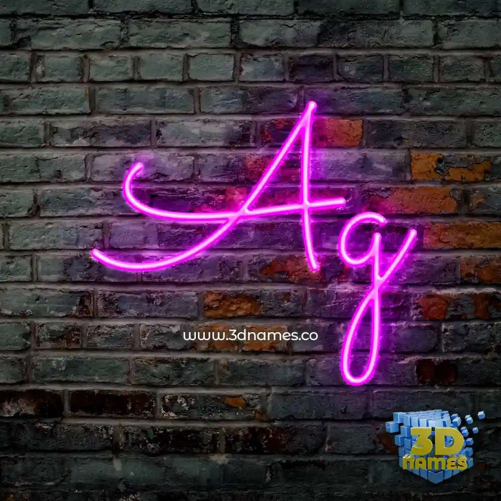ag in Pink Neon style - 3D name wallpaper