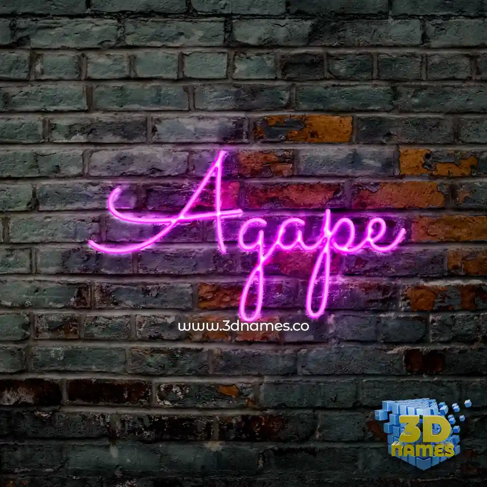 agape in Pink Neon style - 3D name wallpaper