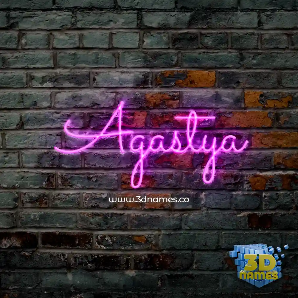 agastya in Pink Neon style - 3D name wallpaper