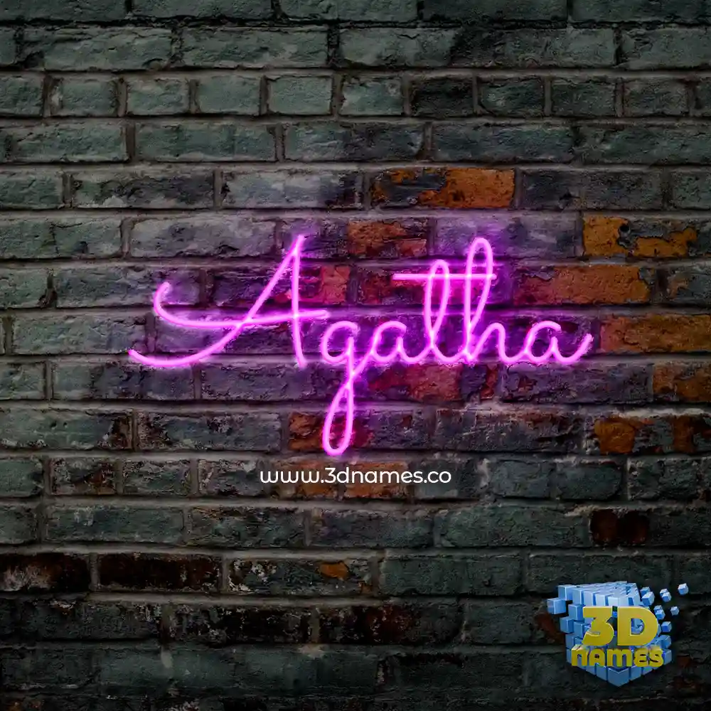agatha in Pink Neon style - 3D name wallpaper